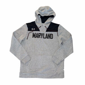 Under Armour Maryland Terrapins Hoodie L Gray Black Men’s Pullover